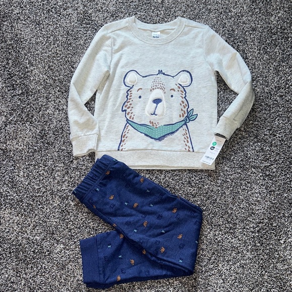 Carter's Other - Carter's Beige and Navy Bear Matching Outfit
